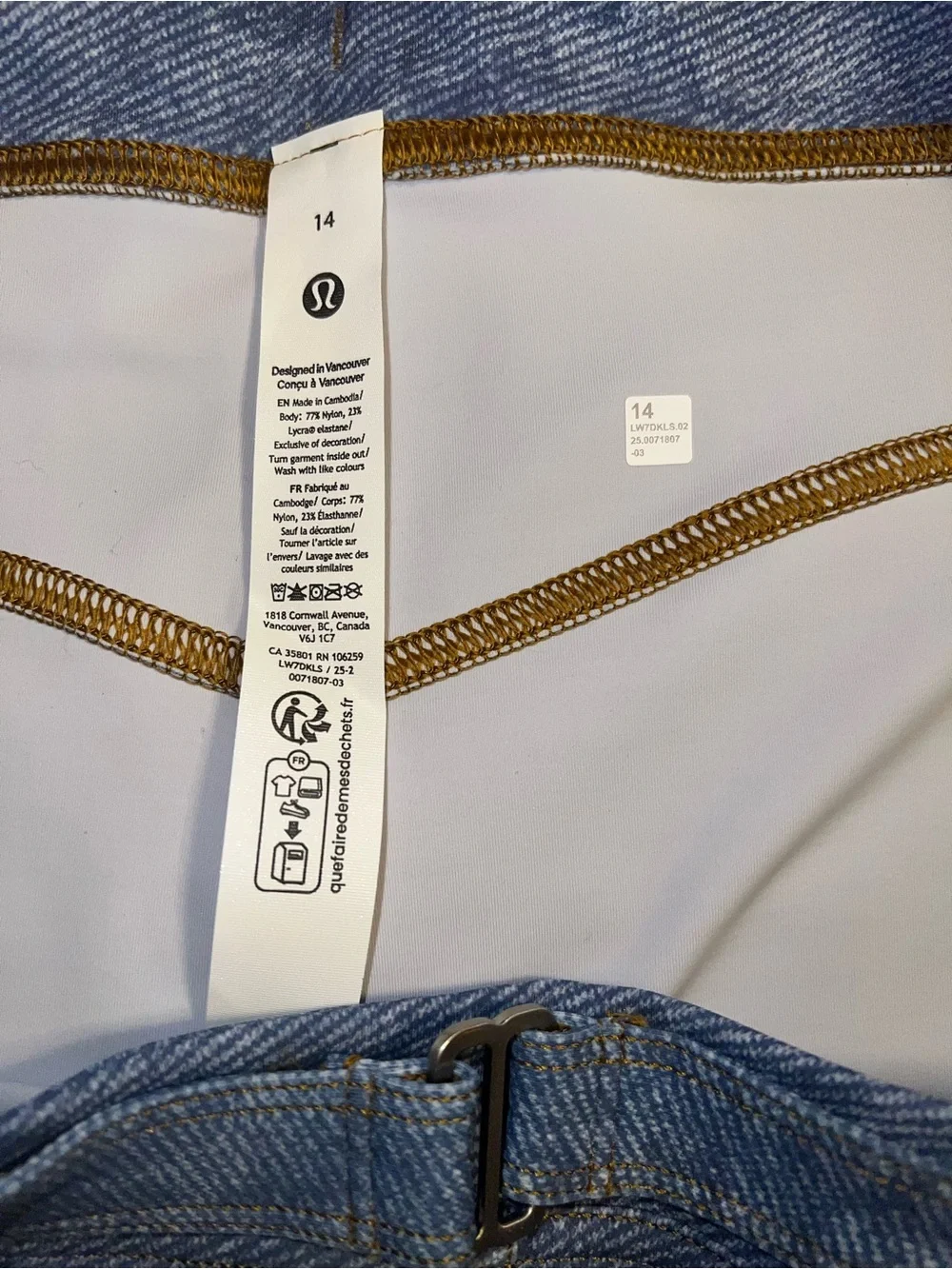 lululemon athletica High-Waist Light Blue Denim-Effect Shorts